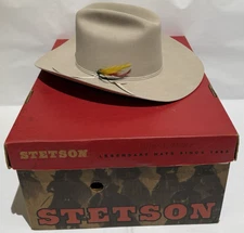 Stetson 4x Beaver Rancher Cowboy Hat SilverBelly Size 7 5/8 in OG BOX