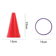 (23cm)Carnival Games Set Propylene With Mesh Bag Traffic Cone Throwing Rings HG