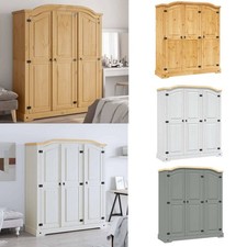 Kleiderschrank Dielenschrank Schrank im Mexiko-Stil 3 Türen Kiefernholz vidaXL