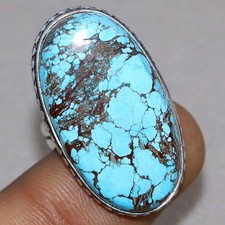 925 Silver Plated Turquoise Ring US 7 Gift For Daughter Limited Stock Deal GW