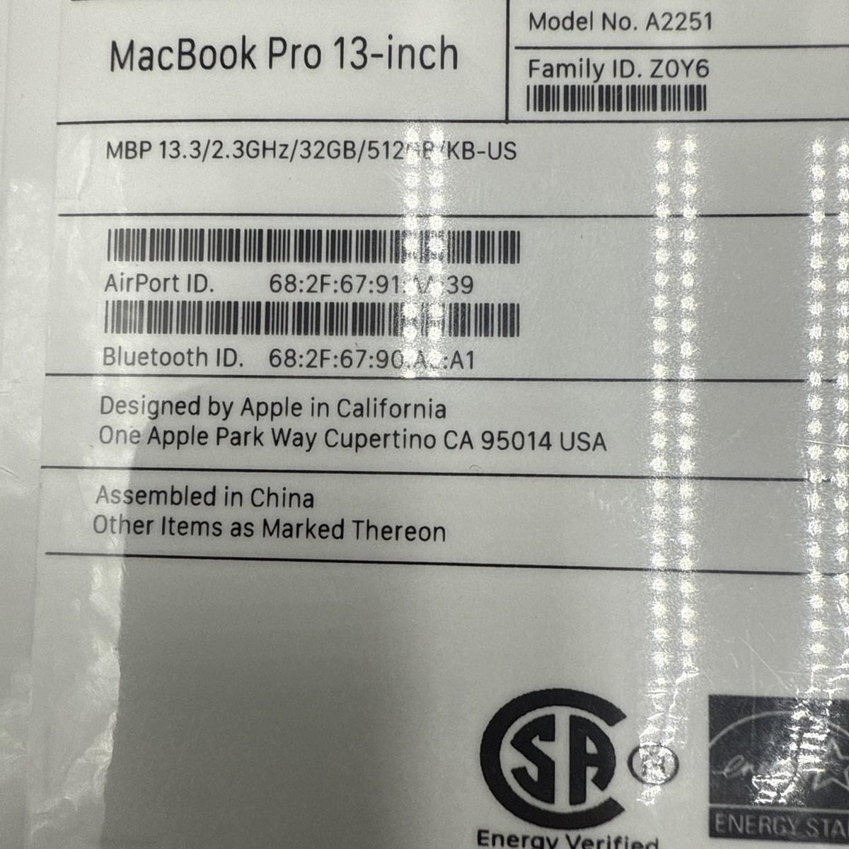 Buy Apple MacBook Pro 13 inch Laptop - A2251 (2020) online | eBay
