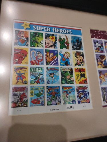 THE ART OF DISNEY US 2006 ROMANCE SET 20 MNH 39c STAMP SHEET Framed Super Heros - Picture 4 of 10