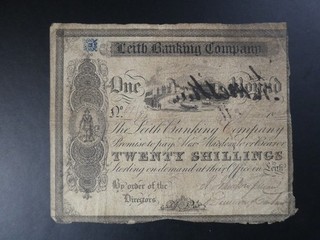 EARLY DATE 18 LEITH BANKING COMPANY (SCOTLAND) PROVINCIAL 20/ BANKNOTE G