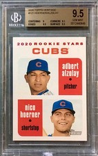 2020 Topps Heritage  NICO HOERNER  White Border SSP RC /50   BGS 9.5 Gem Mint