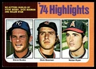 1975 Topps Card Baseball Busby Bosman Nolan Ryan 1974 Highlights #7 EX-MT