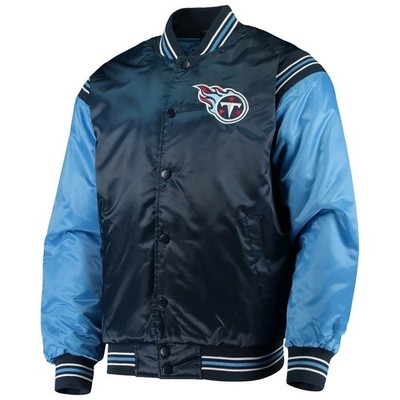 Men's T TITANS Navy & Royal Blue Jacket Letterman Bomber Varsity League Jacket