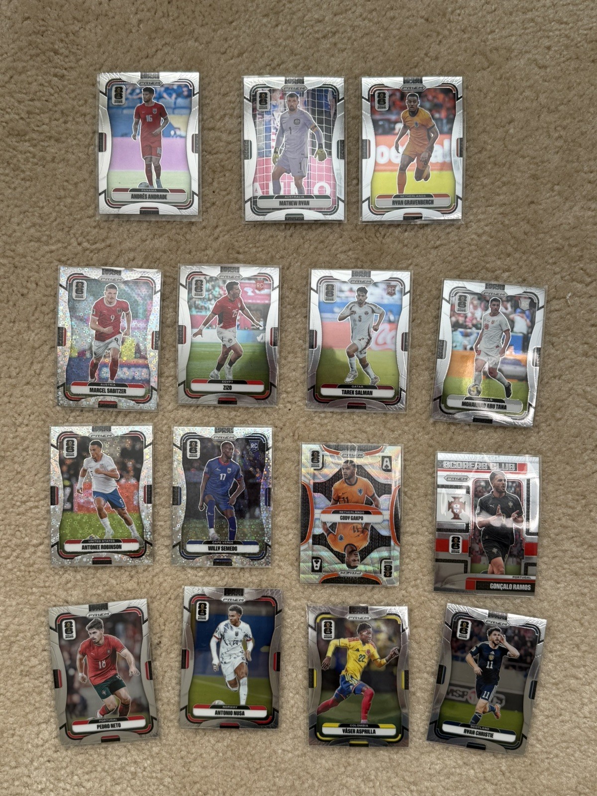 2026 Panini Prizm World Cup Soccer 15 Card Lot Gakpo Ramos Nusa Rookie RC Disco