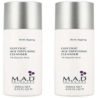 M.A.D Skincare Anti-Aging Glycolic Age Diffusing Cleanser 13.5 Fl. Oz. 2 Pack