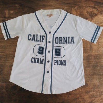 California 95 Champions Baseball Trikot Shirt Weiß Navy Größe L Y2K Streetwear