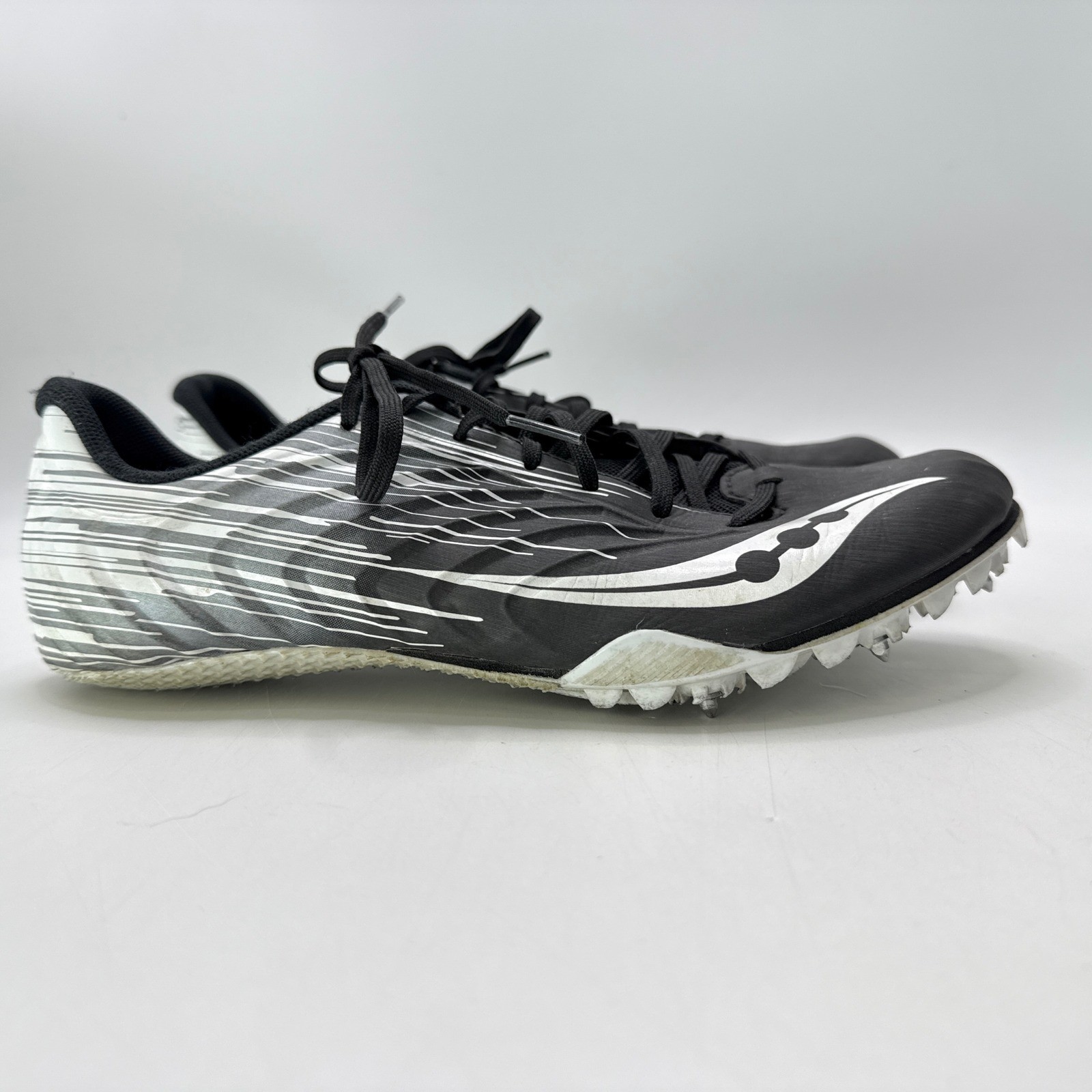 Saucony Spitfire 5 Mens 6.5 Track Spikes Black White Sprinting Shoes S29055-100