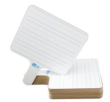Flipside Products Rectangular Lined Dry Erase Answer Paddles, Double-Sided, A...