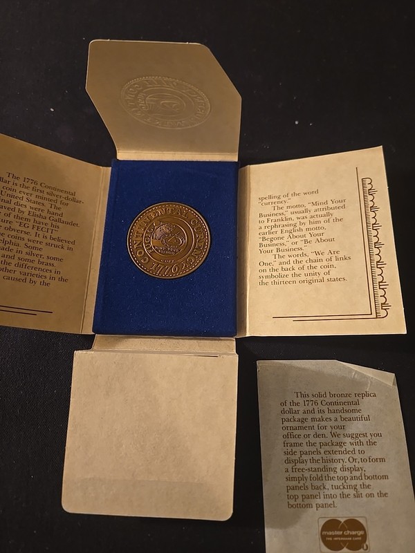Continental Currency American 1776 Fugio Commemorative Coin Token Copy 