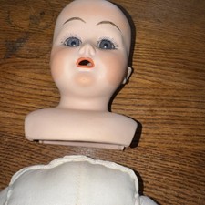 Vintage Porcelain Doll Head for Repair Parts Cracked Shipping Damage