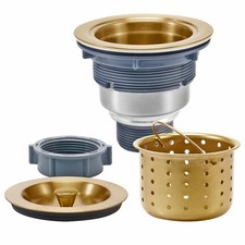 3-1/2 Inch Brass Sink Drain, Durable Stainless Steel Brass Kitchen Sink Drain...