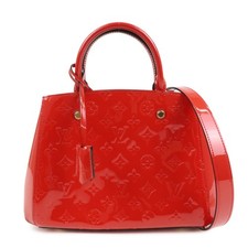 Louis Vuitton Monogram Vernis Montaigne BB 2Way Bag Cerise M50170 Auth Used F/S