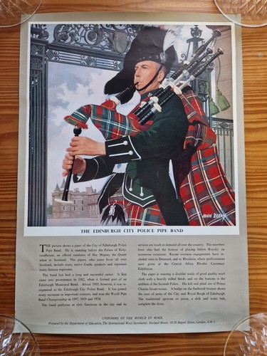 1950s John Berry Uniforms of the World Wool Posters, Set of 12 School Prints (photo 2)