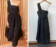 Women Ulla Johnson Cotton Off the Shoulder A-line Midi Dress