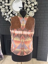 Womens Polo Ralph Lauren Polo RL Guide Southwest Reversible Vest w/ Lambskin S