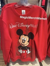 Disney Parks WDW 2026 Mickey Mouse Red Pullover Sweatshirt Size XL NWT