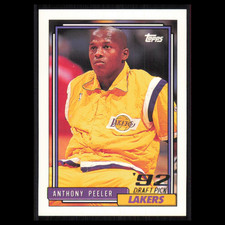 Anthony Peeler Rookie #288 1992 Topps Los Angeles Lakers Basketball Card NBA NM. rookie card picture