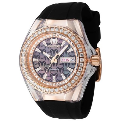 Authentic TechnoMarine TM-121176 Quartz Watch Silver Dial Leather 40mm Lady