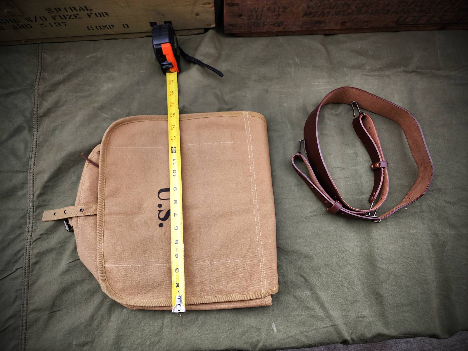 Haversack Rations U.S. Spanish American War M1878 Haversack with Leather Shoulder Strap ...