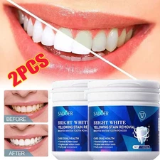 Teeth Whitening Powder Tea Coffee Smoking Stain Remover Tooth Deep Cleaning 50g