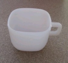 Vintage Coffee Cup Square Glasbake White J-2265 Made in USA