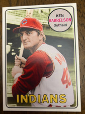 CLEVELAND INDIANS: Ken Harrelson Hawk Custom Modern 1969 Style Art Card