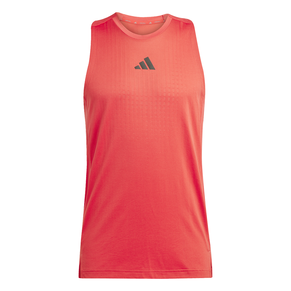 adidas Airchill Crew Neck Athletic Tank Top Mens Red Casual