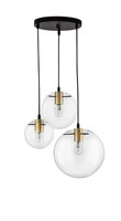 Nova Luce Pendelleuchte Mirale Schwarz-Gold HöHenverstellbar Dimmbar E27 IP20