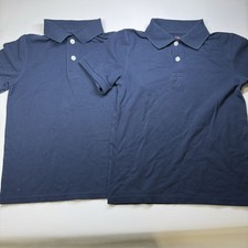 Cat  Jack Polo Shirt Boys Size Medium Navy Blue School Uniform Lot of 2