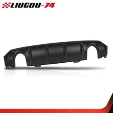 Black Dual Exhaust Rear Bumper Diffuser Fit F...