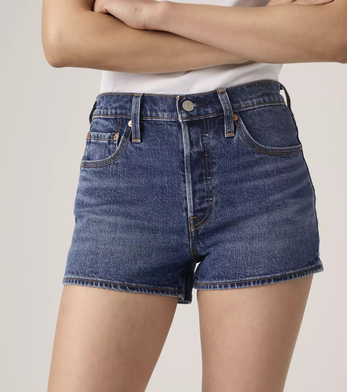 New Levi's 26 Premium 501 High Rise Women's Shorts Midnight Dark Wash Size 26