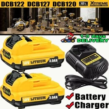 2 PACK For Dewalt DCB122 2.0Ah 12V 12 Volt Max Lithium Ion Battery / Charger