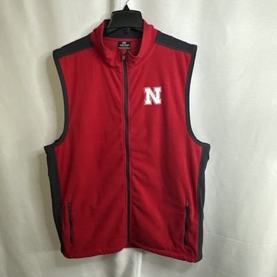 Nebraska Cornhuskers Colosseum Corduroy Vest Full Zip Scarlet Red XXL  #5772