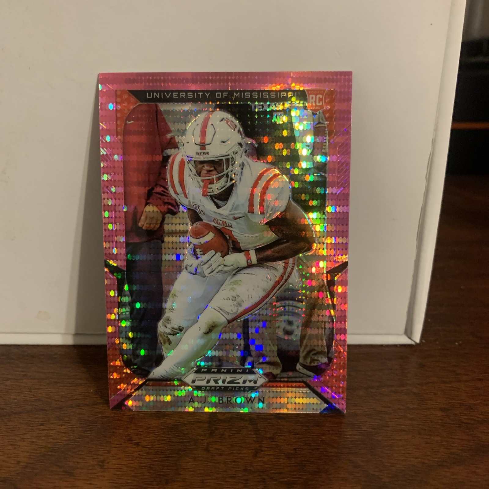 AJ Brown Panini Prizm Draft Picks #105 Pink Pulsar