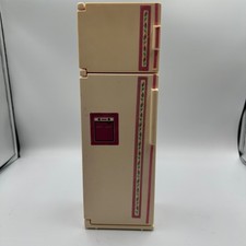 Vintage Barbie Refrigerator Pink Cream Floral Kitchen Furniture Mattel 1990s