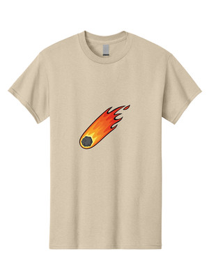 Fiery-Meteor-1 Mens Graphic Tee, 100% Cotton, Casual Summer Wear