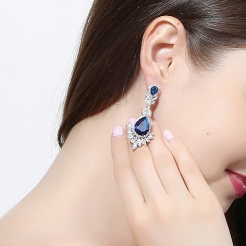 Collana donna cristallo catena clavicola zirconi lusso orecchini set gioielli regali - Foto 166 di 179