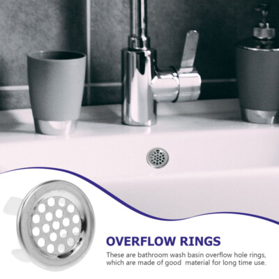 6 Anelli Copri Troppopieno Lavandino - Plastica Cromata, Universale Per Bagno E Cucina - Foto 8