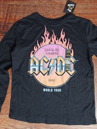 Kids Large ACDC Black In Black T-shirt, NWT , Sz L (10/12) - Picture 2 of 5
