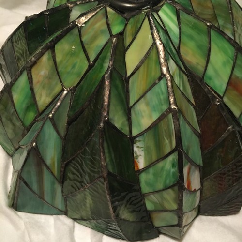 Tiffany Style Tropical Palm Tree Leaves Stained Glass Lamp Shade 3D Read Descrp - Picture 12 of 24