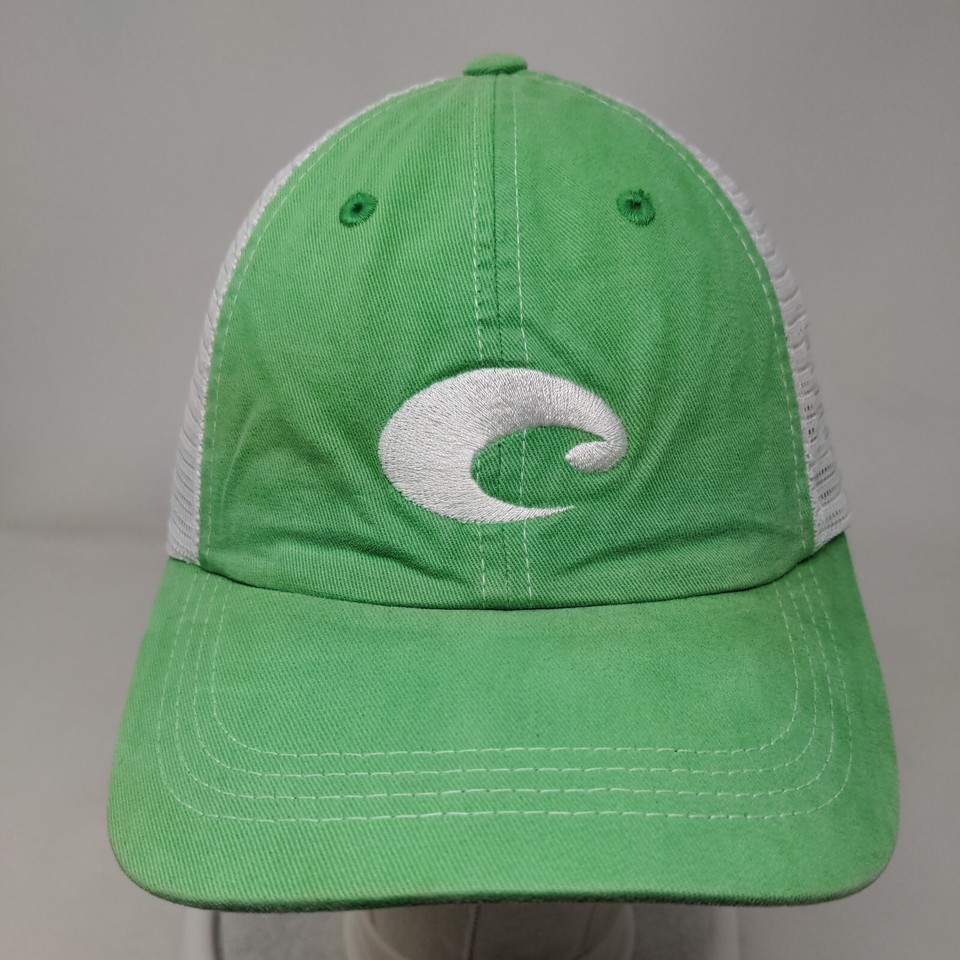 Costa Del Mar Strapback Meh Back Trucker Hat Green One Size Colorblock
