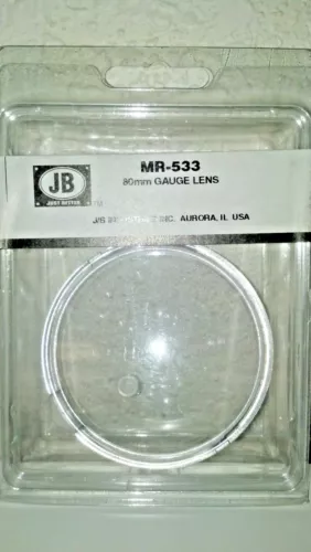 JB GAUGE COVER, "SNAP-ON" 80mm GAUGE LENS, MR-533, WITH ADJUSTMENT PLUG