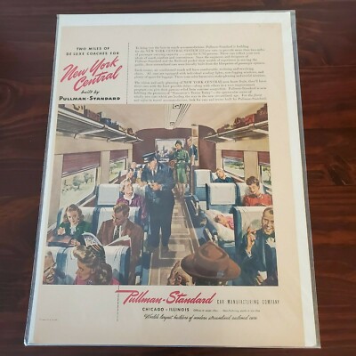 PRINT ADVERTISEMENT New York Central Pullman Standard Ad Train Vintage 1946 T92