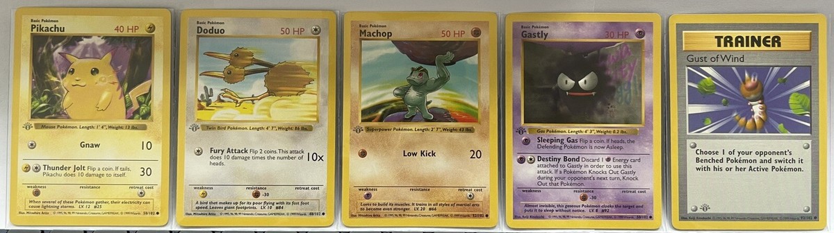 1999 Pokemon TCG Base Set 1st Edition Ghost Grey Stamp Error