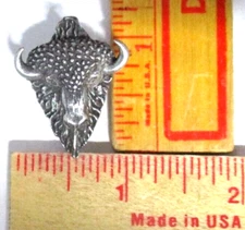 Buffalo pin vintage collectible old biker vest Western Bison head animal pinback