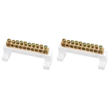 2Pack Terminal Block Connector Bar 10 Positions Single Row Electric Barrier Bar