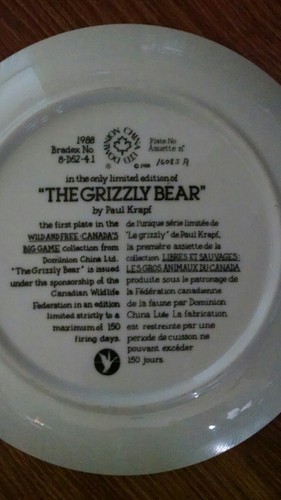 Der Grizzlybär - 8 1/2 Zoll Sammelteller - Bild 6 von 6